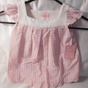 DOLLS AND DIVAS Pink and White Gingham Dress Size 2T NEW